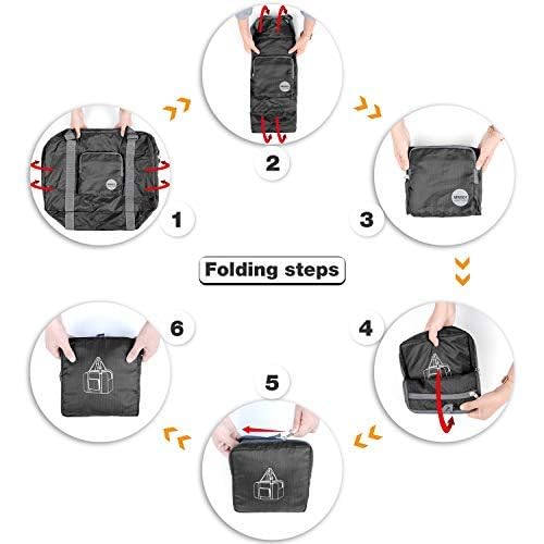 WANDF For Spirit Airlines Personal Item Bag 18x14x8 Foldable Travel Duffel Carry on Weekender Overnight for Women Men