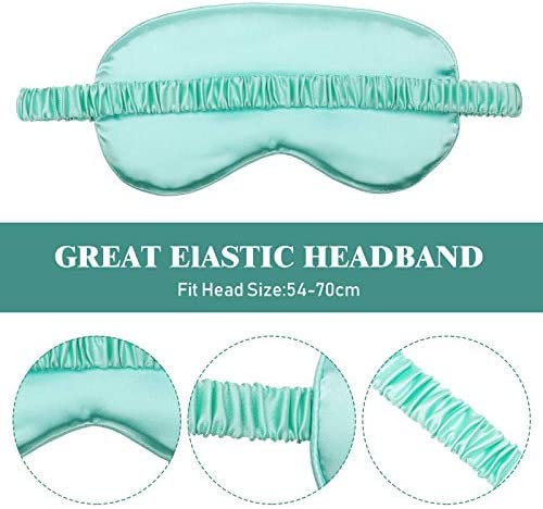 4 Pcs Silk Eye Mask Smooth Soft Satin Sleep Mask with Ear Plugs with Adjustable Strap Sleep Shading for Travel Nap Relaxation(Light Colors)