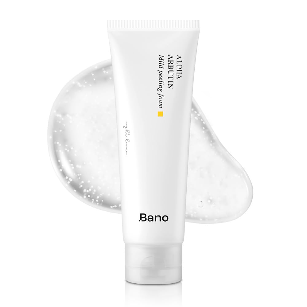 Bano Alpha Arbutin Mild Peeling Foam – PHA LHA Salicylic Acid Exfoliating Cleanser | Glow & Uneven Tone | Korean Skincare for Sensitive Skin | Fragrance-Free | 4.05 fl oz