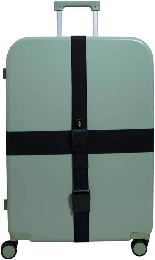 Cincha Travel Adjustable Luggage Strap, Fits Carry-On and Checked Bags, TSA Approved, Shark Tank Brand, Premium Travel Accessory (Black)
