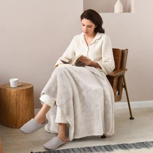 CAI TENG Fleece Throw Blankets 6 Pack Bulk Lightweight Warm Soft 50 x 60 in Kids Blanket Picnic Cozy Fleece Fabric Microfiber Small Blanket for Bed Sofa Office Travel Beige