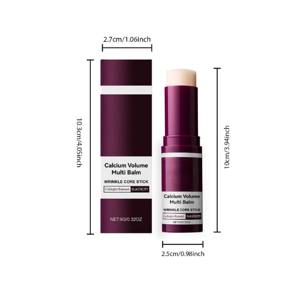 2 Pcs Calcium Multi Balm, Calcium Volume Multi Balm, Wrinkle Core Stick, Korean Collagen Moisturing Stick, Anti-aging, Hydrating, Firming Skin, Suitable for Eyes, Neck, Face