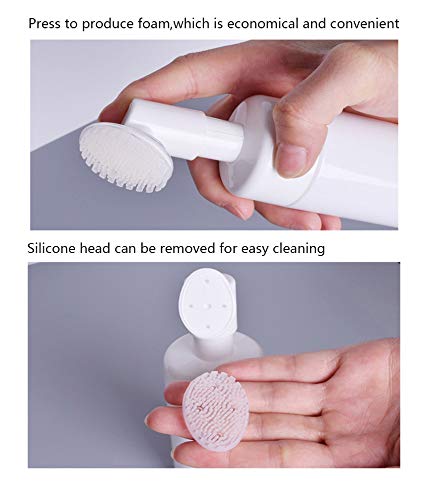 GBSTORE 1 pc 150ml Empty Facial Cleanser Foaming Bottle Mousse Foam Gel Head Wash Brush Foam Bottle Pressure Type Cleansing Milk Beater,Mini Foaming Soap Pump Dispenser