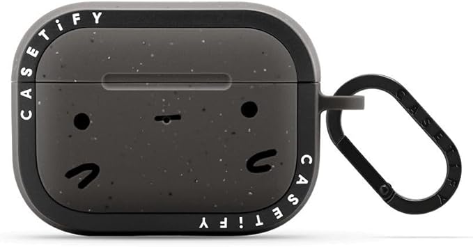 CASETiFY Bounce Airpods Pro (1st/2nd Gen) Case with Ring - sad Potato face - Matte Charcoal