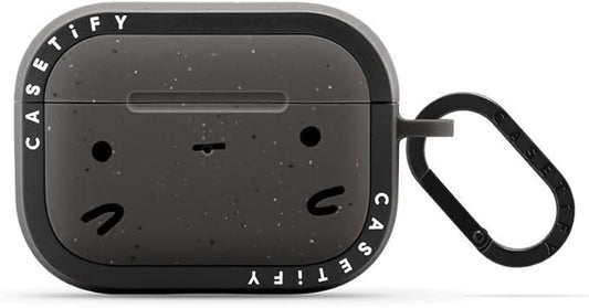 CASETiFY Bounce Airpods Pro (1st/2nd Gen) Case with Ring - sad Potato face - Matte Charcoal