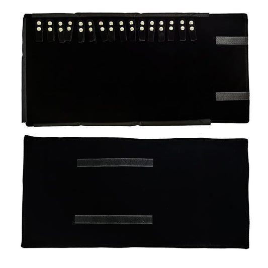 SCIKHEFT Velet Travel Jewelry Case Roll Bag Organizer for Necklace Bracelet Black Gray Velvet (Black Velvet)