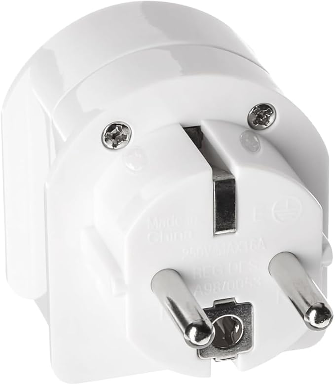 Ceptics SA-EU South Africa to Europe Schuko Grounded Plug Adapter (250V - Max 13A)