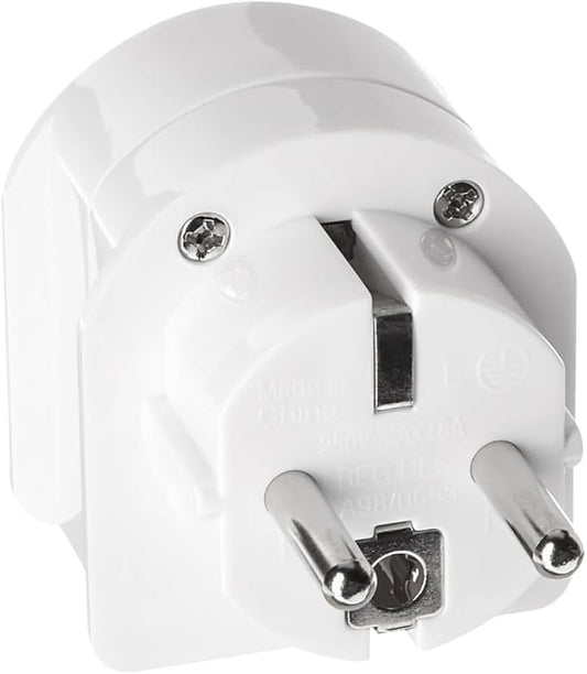 Ceptics SA-EU South Africa to Europe Schuko Grounded Plug Adapter (250V - Max 13A)