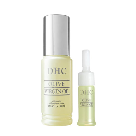 DHC Olive Virgin Oil and Olive Virgin Oil Mini, Facial Moisturizer, Hydrating, Nourishing, Lightweight, Fragrance and Colorant Free, All Skin Types, 1 fl. oz. and 0.16 fl. oz.
