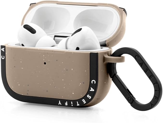 CASETiFY Bounce Airpods Pro (1st/2nd Gen) Case with Ring - Black Kingsnake - Matte Taupe