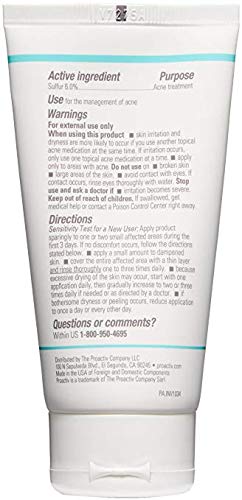 Proactiv Skin Purifying Acne Face Mask and Acne Spot Treatment, Detoxifying Facial Mask with 6% Sulfur, 90 Day Supply, Cream, 3 Oz