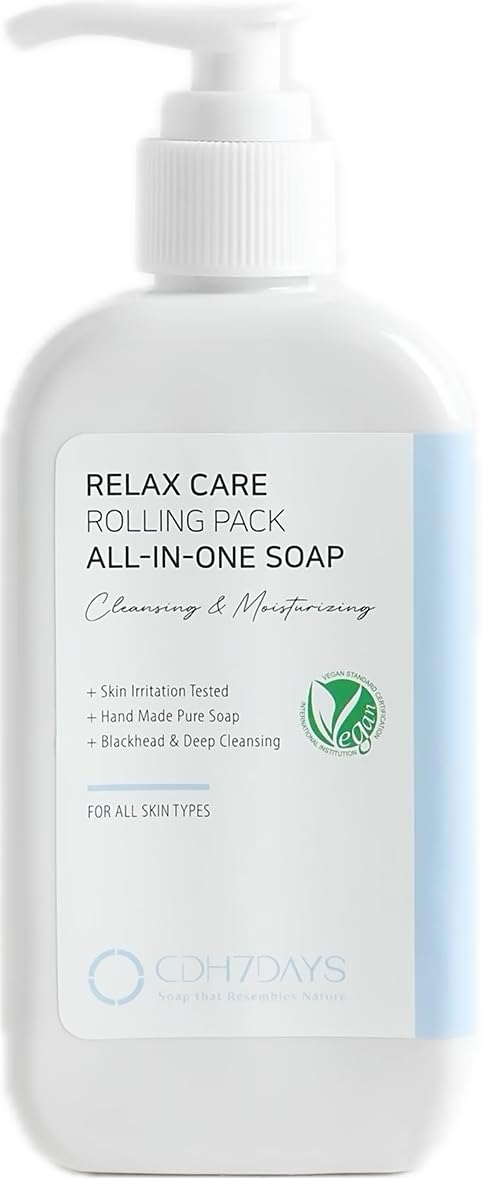 CDH7DAYS EWG VERIFIED VEGAN BAR SOAP/HANDMADE (MADE IN KOREA) Natural Body Soap Bar, Plant-Based, Handmade RELAX CARE ROLLING PACK ALL-IN-ONE SOAP Recommendation for BLACKHEAD & DEEP CLEANSING)