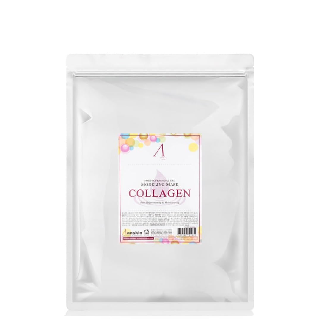 jNE Anskin Original Modeling Mask Powder Pack | Korean Skincare Face Pack for Calming Irritated Skin, Deep Hydration & Pore-Cleansing Care | (35.27oz / 1kg, Collagen)