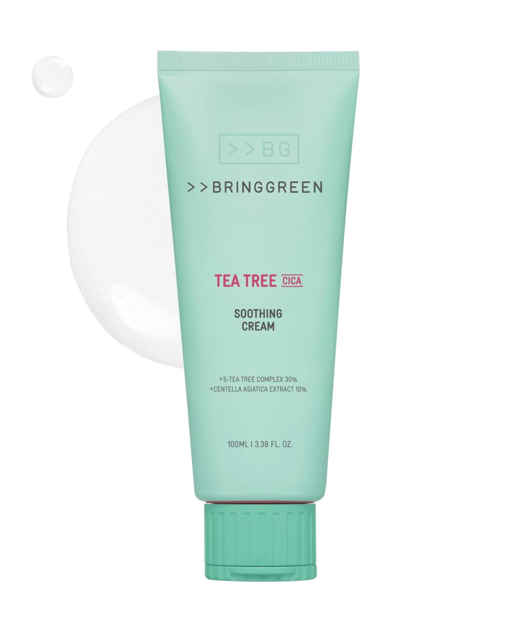 BRING GREEN Tea Tree Cica Soothing Cream Plus 100ml Korean Skin care, calming and soothing, moisturizer for skin, facial cream, trouble care, Blackhead Removing Pore care (Pack of 1)