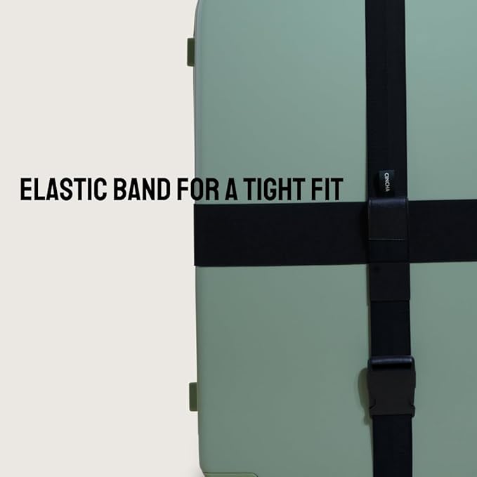 Cincha Travel Adjustable Luggage Strap, Fits Carry-On and Checked Bags, TSA Approved, Shark Tank Brand, Premium Travel Accessory (Black)