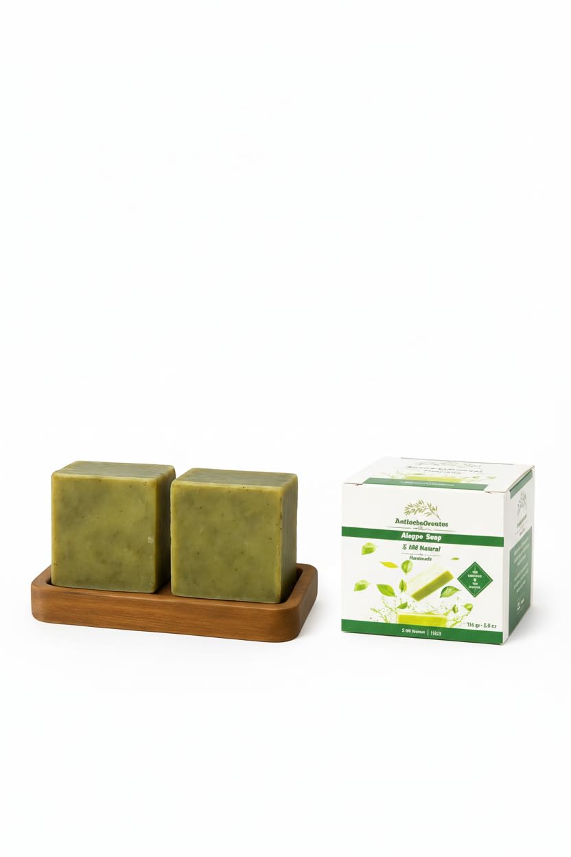 Aleppo Soap 2 Pack (6 oz Each) – 20% Laurel & 80% Olive Oil, Gift-Ready Natural Soap in Premium Box, Handmade Vegan Organic Skincare