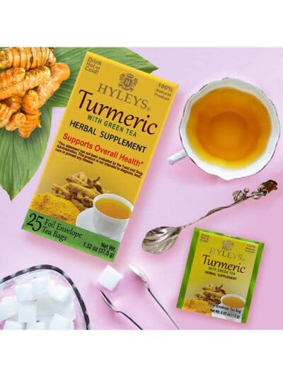 Hyleys Turmeric Tea - Assorted Flavors - 42 Tea Bags - Wellness Herbal Supplement