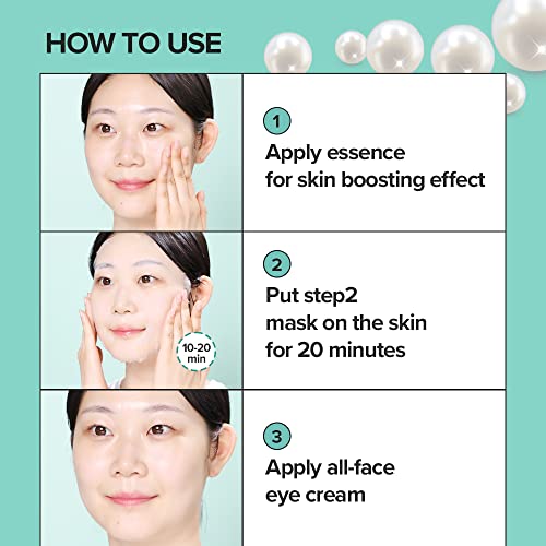 JMsolution Marine Luminous Pearl Deep Moisture 3 Step Skin Care Face Mask - Korean Skincare Facial Mask - boosting Brightening Moisturizing-10 Sheets for Dry Skin