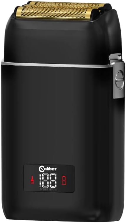 Caliber Moab Triple Foil Shaver for Men, Electric Metal Foil Razor Shaver with Digital Display for Close Shaves, Waterproof and Cordless Travel Facial Hair Groomer, Portable and USB Rechargeable