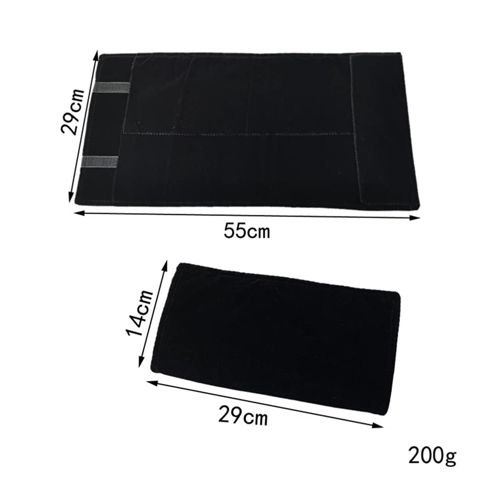 DOITOOL Jewelry Roll Organizer Travel Case: Travel Jewelry Case Roll Bag Organizer for Necklace Earrings Ring Bracelet, Jewelry Organizer, 16 Hook, Black