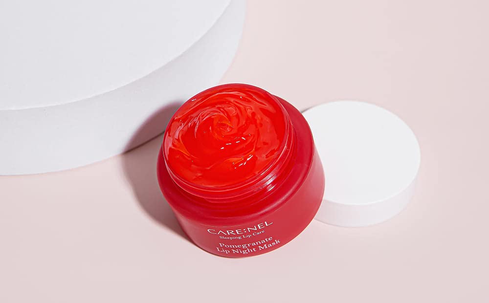 CARE:NEL Lip Mask Overnight 23g (Pomegranate) - Moisturizer for Dry Lips - Overnight Treatments Balm, Day and Night Repair Gloss, Scrubs Exfoliator