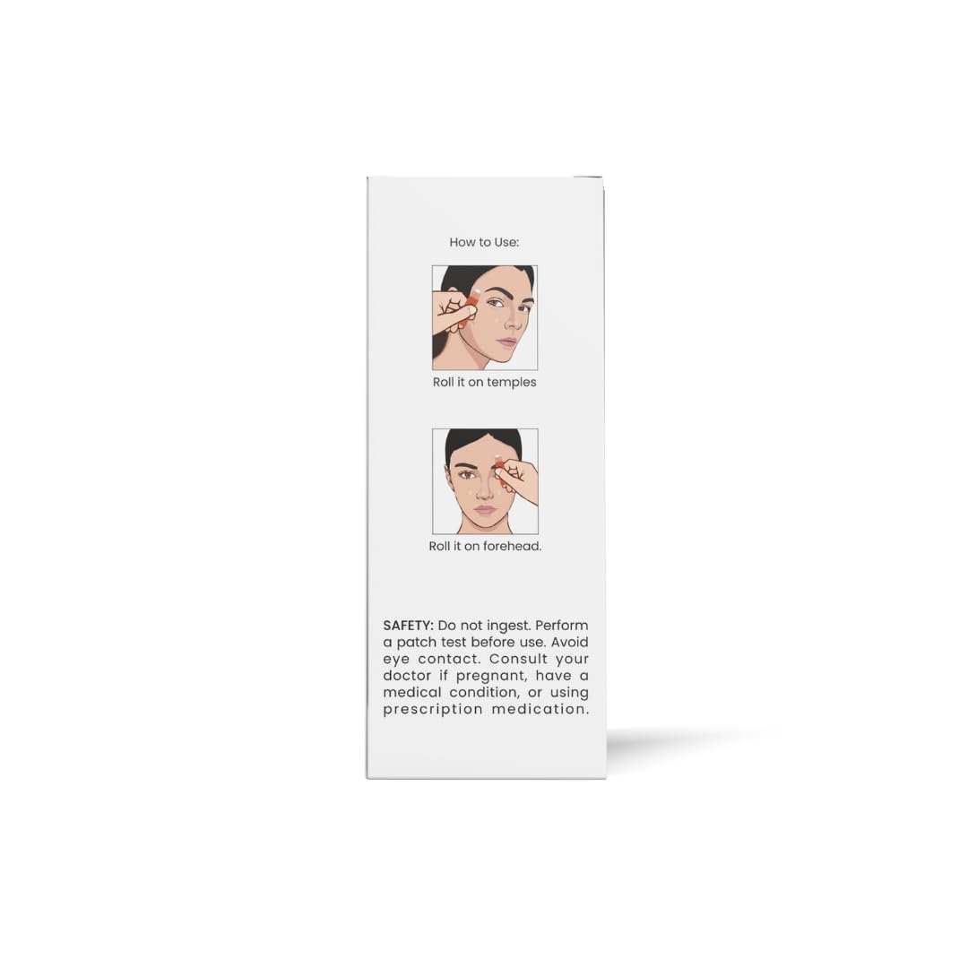 Herb Tantra Migraine Go Roll On | Headache Roll On Stick | Essential Oil Blend of Eucalyptus, Rosemary, Peppermint & Lavender | 100% Pure and Natural