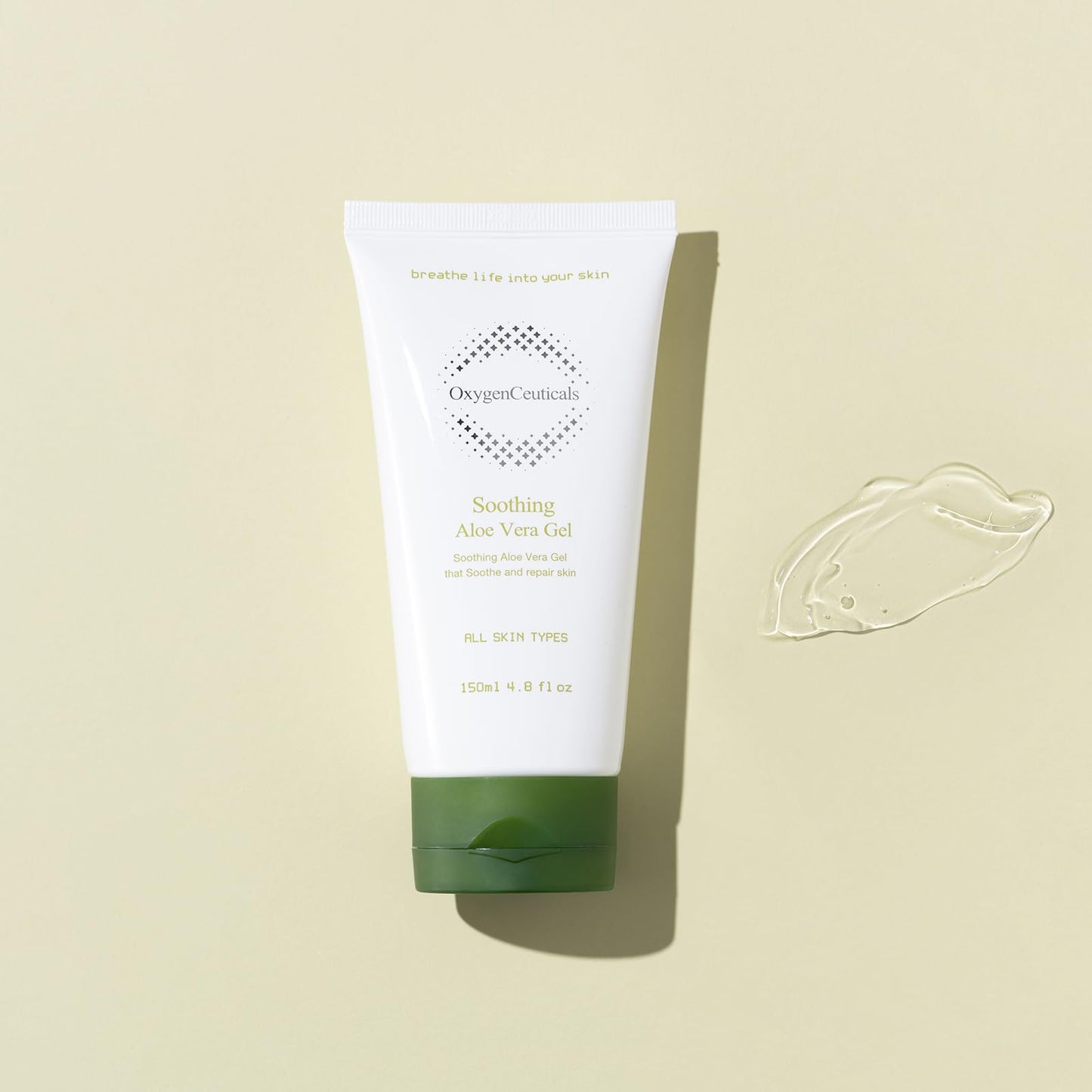 OxygenCeuticals Soothing Aloe Vera Gel (150ml/5 fl. oz) – Natural Hydrating Gel for Face & Body, Moisturizing After-Sun Care with Aloe Vera, Centella Asiatica, and Hyaluronic Acid
