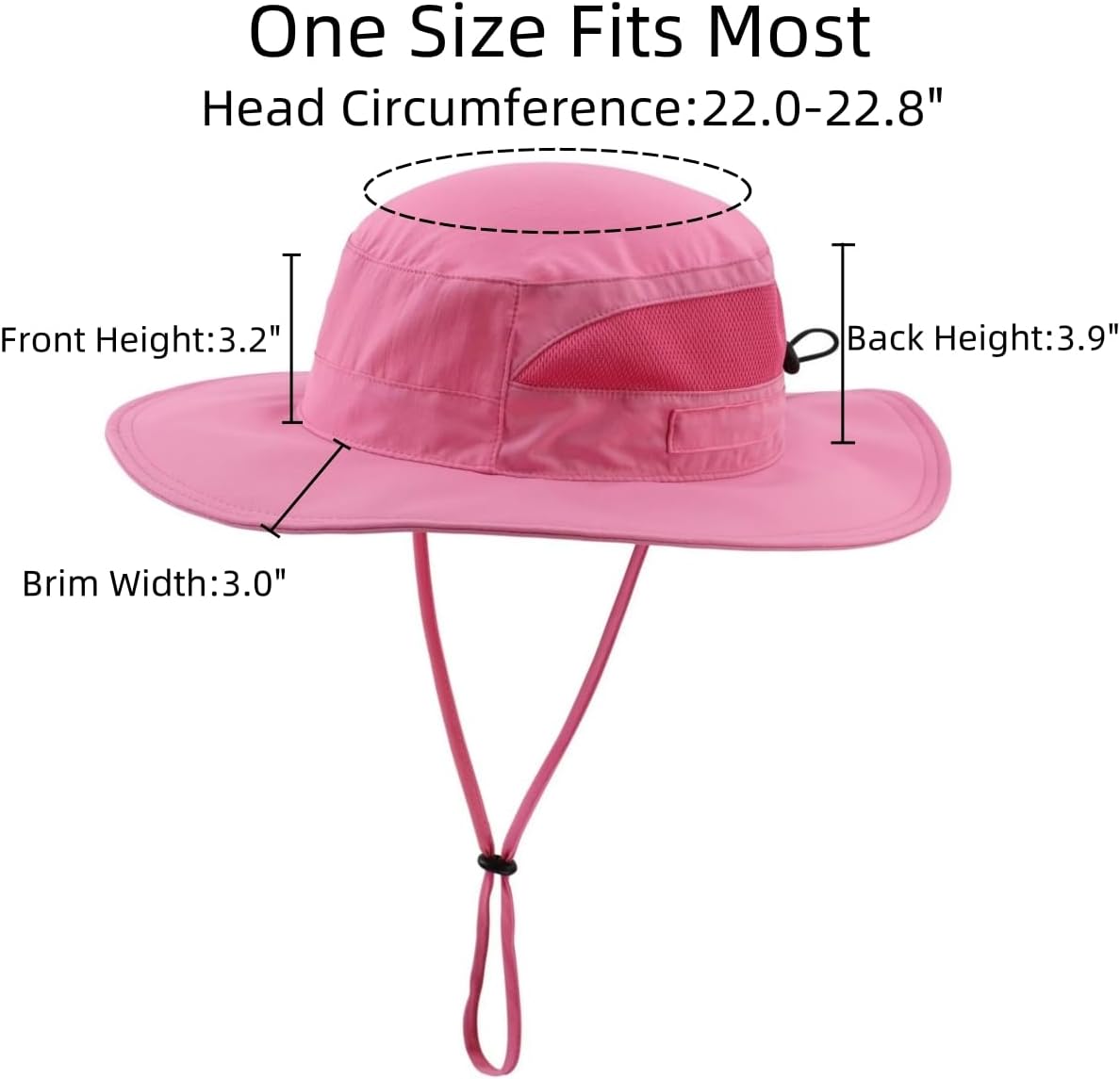 Connectyle Women's UPF 50+ Safari Sun Hat Breathable UV Protection Fishing Hat (Hot Pink)