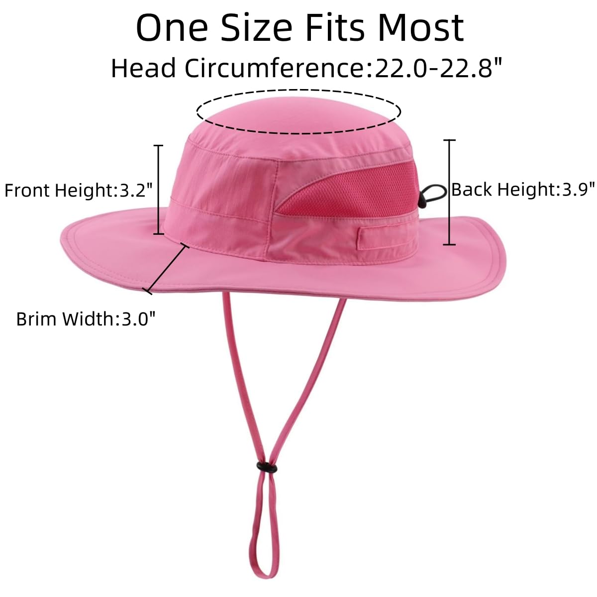 Connectyle Women's UPF 50+ Safari Sun Hat Breathable UV Protection Fishing Hat (Hot Pink)