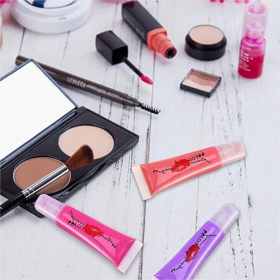 uadbau 6PCS Empty Lip Gloss Tubes - 8ml Clear Lip Balm Tubes with 5ml Syringes - Refillable Squeeze Lip Balm Containers - Mini Cosmetic Soft for DIY Lip Gloss and Travel Toiletries