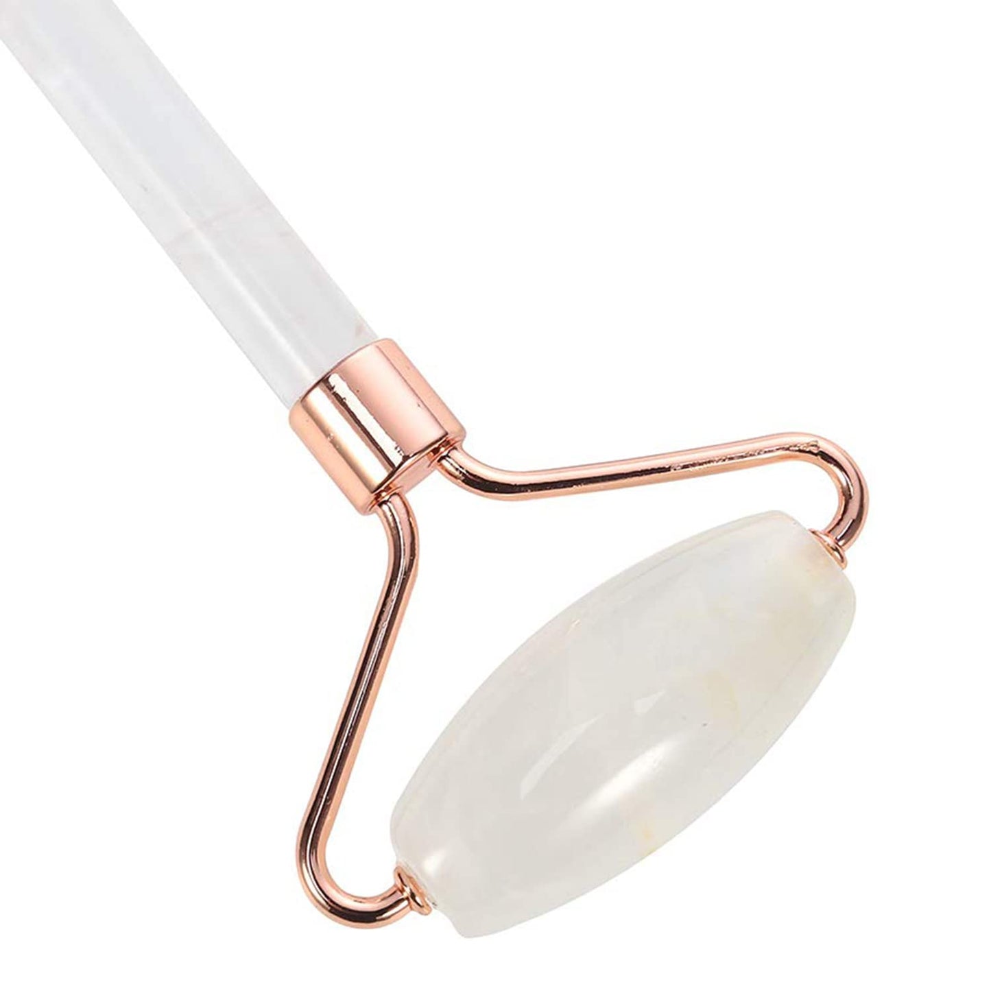 C CRYSTAL LEMON White Natural Face Roller, Jade Gua Sha Sculptor for Aging Wrinkles and Puffiness - Natural White Facial Roller Guasha Tool - Premium Jade Face Roller Cold Roller for Face