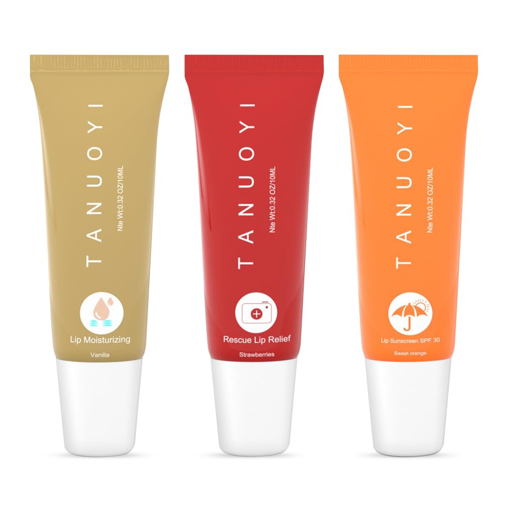 TANUOYI Lip Sunscreen Moisturizing and Repair Package SPF 30 - Summer Long Lasting Moisturized, Smooth Lips - 3 Flavors (Pack of 3)