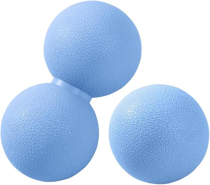 2-Piece Peanut Massage Ball Roller，Double Lacrosse Ball，Acupoint Myofascial Release，Muscle Knot Relaxer Trigger Point for Physical Therapy, Occipital,Back Knot,Psoas Muscle Release Tool (Blue)