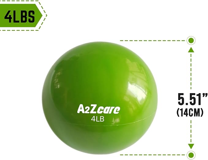 A2ZCARE Toning Ball - Weighted Toning Exercise Ball - Soft Weighted Medicine Ball for Pilates, Yoga, Physical Therapy and Fitness