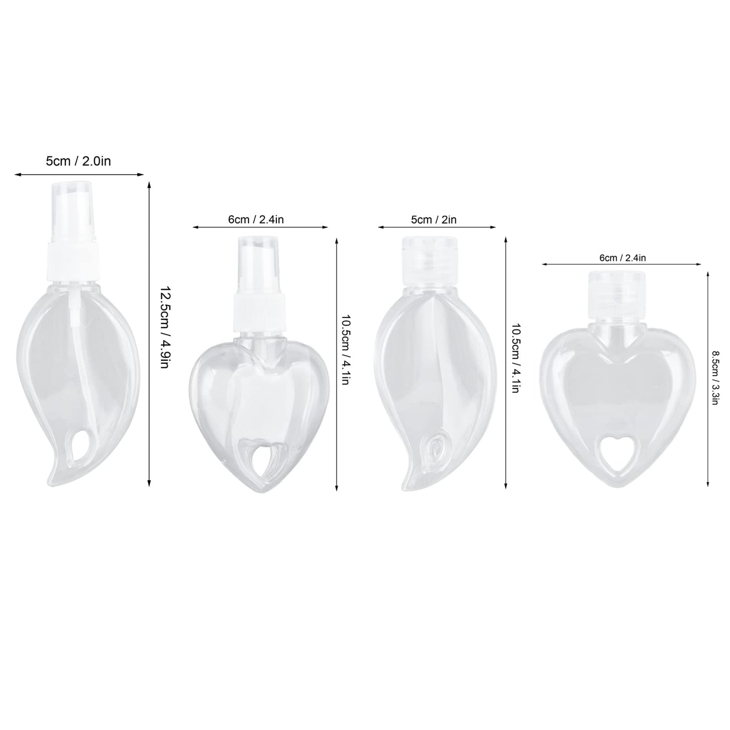 Travel Bottles with Keychain, 4 Pack Plastic Clear Bottles with Flip Cap 2.5oz Portable Leakproof Squeeze Containers Refillable Hand Sanitizer Holder for Backpack Outdoor Conditioner Body Wash Liquid