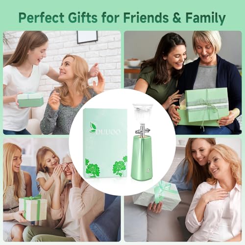 DUUOO Nano Facial Mister – Portable Face Steamer with 0.3mm Mist, USB Rechargeable Atomizer for Deep Hydration, Use with Water or Toner – Mini Skincare & Makeup Mister for Travel and Daily Use
