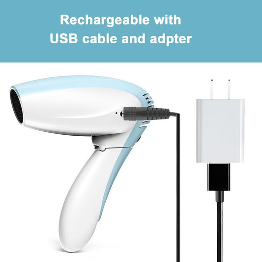 Cordless Hair Dryer - Only Cold Wind Battery Operated Hair Dryer - Rechargeable Portable Hairdryer for Indoor, Outdoor, Camping, Tourism