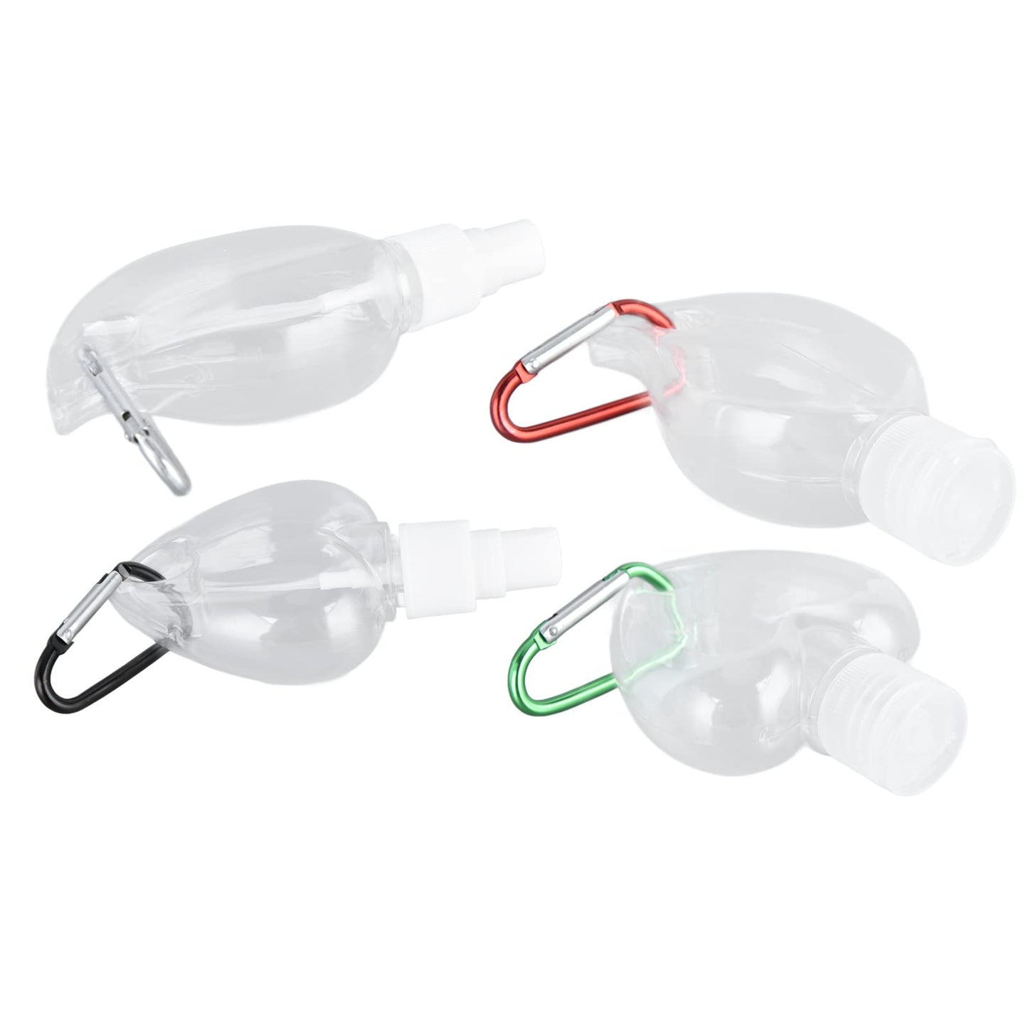 Travel Bottles with Keychain, 4 Pack Plastic Clear Bottles with Flip Cap 2.5oz Portable Leakproof Squeeze Containers Refillable Hand Sanitizer Holder for Backpack Outdoor Conditioner Body Wash Liquid