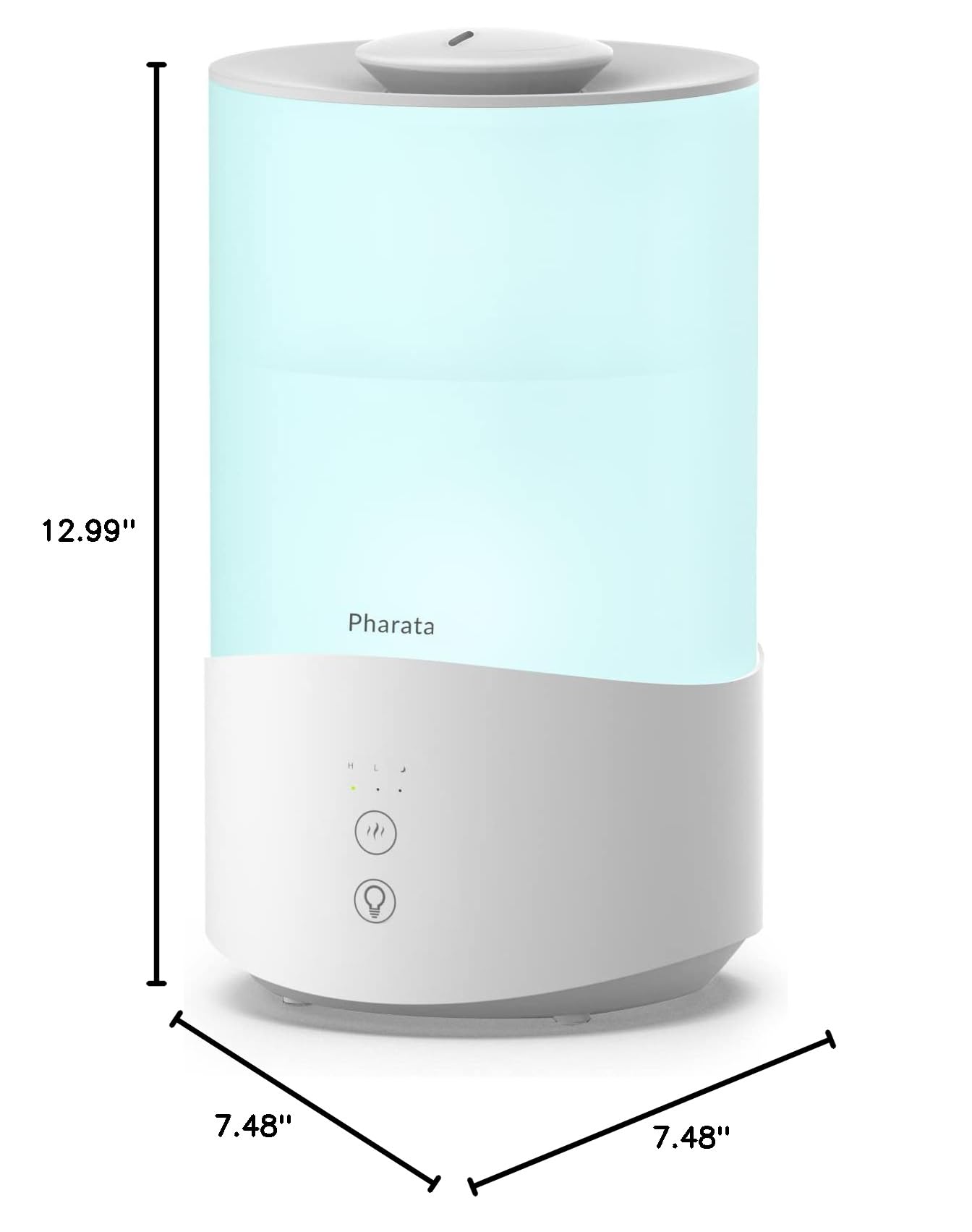 Pharata Humidifiers for Bedroom, 4.0L Humidifier with Essential Oil Diffuser, Top Fill Ultrasonic Cool Mist Humidifier for Large Room, Sleep Mode, Adjustable mist output, Auto Shut-Off