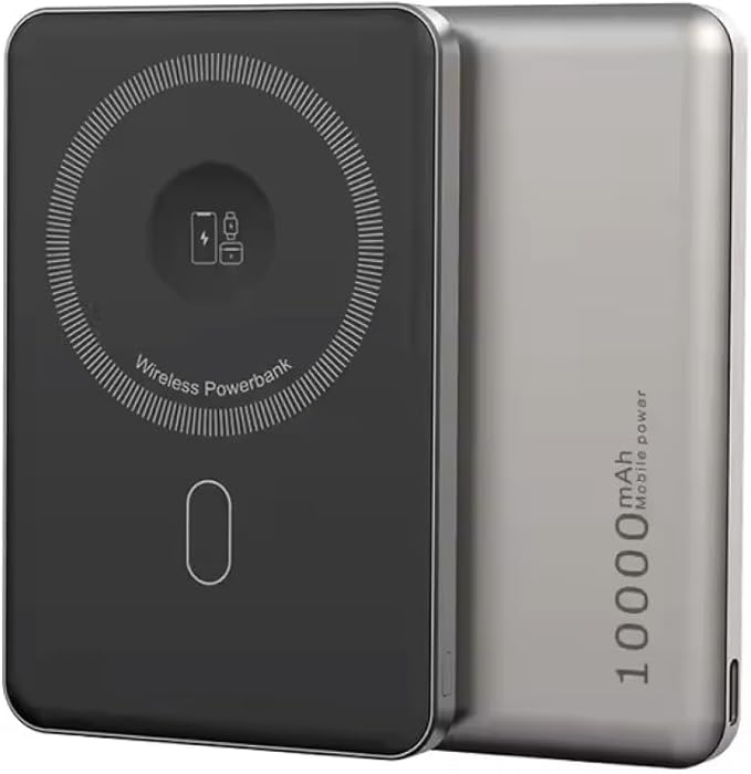 JORDISA Slim Power Bank Titanium 10000mAh - Magnetic Fast Charging Slim Portable Charger, Slim Power Bank Portable Charger for Travel and Daily Use - Lightweight and Durable
