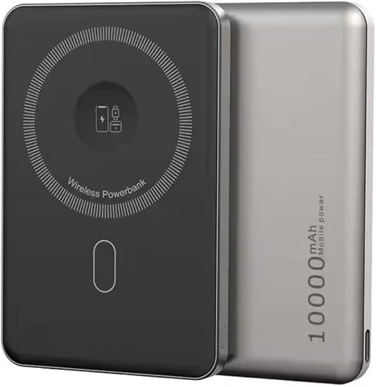 JORDISA Slim Power Bank Titanium 10000mAh - Magnetic Fast Charging Slim Portable Charger, Slim Power Bank Portable Charger for Travel and Daily Use - Lightweight and Durable