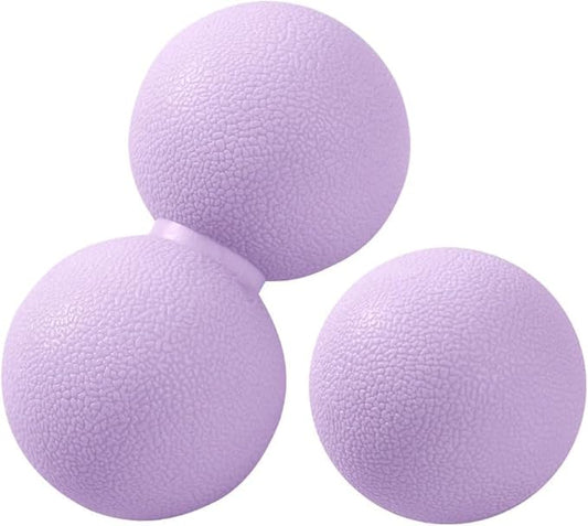 2 PCS Peanut Massage Ball Roller, Double Lacrosse Ball, Acupoint Myofascial Release, Muscle Knot Relaxer Trigger Point for Physical Therapy, Occipital, Back Knot, Psoas Muscle Release Tool (Purple)