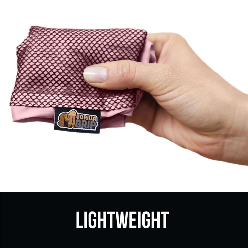 GORILLA GRIP 6 Set Packing Cubes, Travel Essentials for Suitcase, Mesh Organizer Bags for Clothes Toiletries Shoes and Laundry, Luggage and Carry On Airplane Accessories, Traveling Must Haves Pink