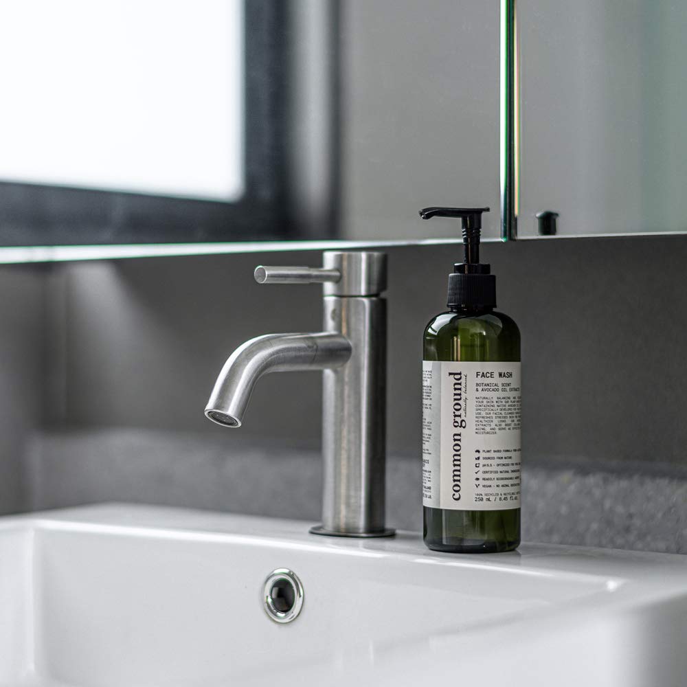 COMMON GROUND All Natural Face Cleanser Wash, Paraben & Cruelty Free, Normal, Oily, Dry, Sensitive, Organic, Vegan, Plant-Based, pH 5.5, Avocado Oil, Men, Women, 8.4 Fl Oz (2 Pack)