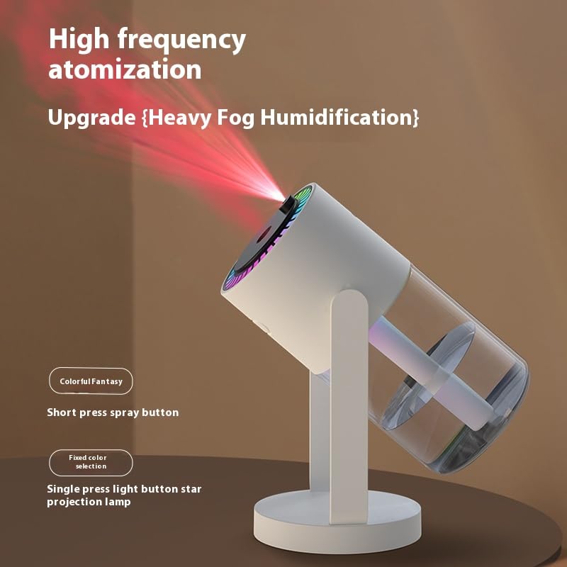 Humidifier, Humidifiers for Bedroom, Air Humidifier, Ultra Quiet, USB, Timer, with Light, Desk Humidifier, for Office, Bedroom (280 ml)