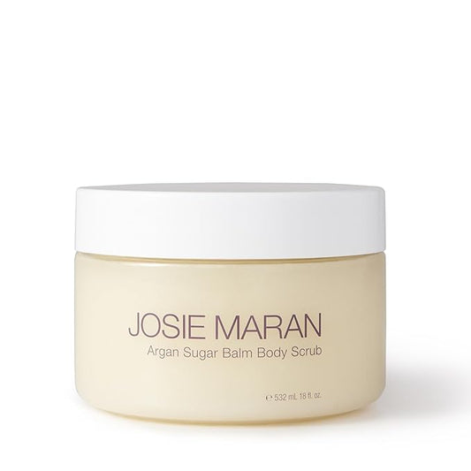 Josie Maran Argan Sugar Balm Body Scrub - Exfoliating Sugar Scrub with 100% Pure Argan Oil & Coconut Oil - Softens, Smoothes & Hydrates Dry Skin - Vegan + Cruelty Free - Night Flower (18 oz)