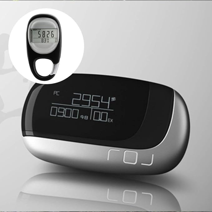 BESPORTBLE Portable Pedometer 3D Digital Pedometer with Clip Simple Walking Step Counter for Men Women Kids Track Steps and Miles/Km Calories Burned Random Color
