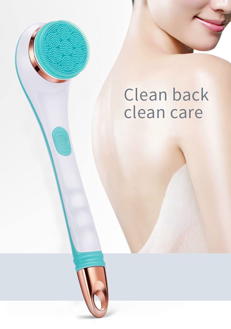 Body Brush Rechargeable, Electric Body Brush Set, Scrubber Shower Brush with Long Handle, Spin Skin Brush with 6 Brush Heads for Cleanse, Massage, exfoliate and Pamper Your Skin in The Shower
