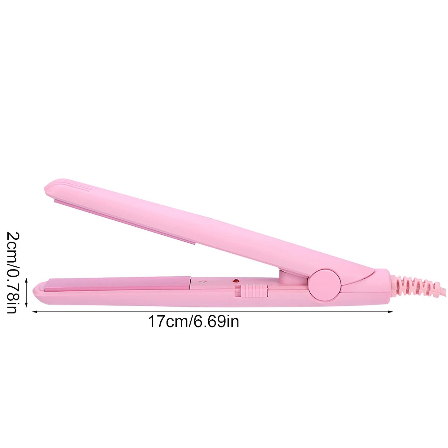 Ejoyous Hair Straightener, Portable 2 in 1 Mini Hair Straightener, 190℃ Constant Temperature Ceramic Tourmaline Plate Beauty Flat Iron Heating Curler for Short Hair, Bangs (US