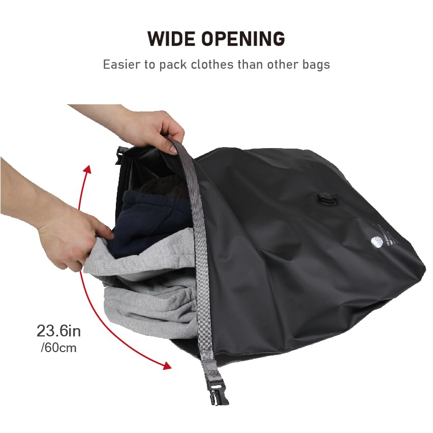 Noitullop Vacuum Compression Bags for Travel, 40L Pump-Free Reusable Vacuum Bags, Waterproof Laundry Bag for Backpack and Suitcase, Space Saver Bags for Backpacking